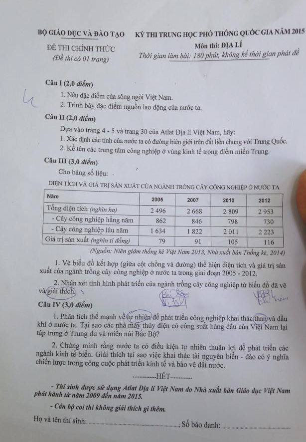 Vấn đề bảo vệ chủ quyền biển đảo được đưa vào đề thi môn Địa lý ảnh 1