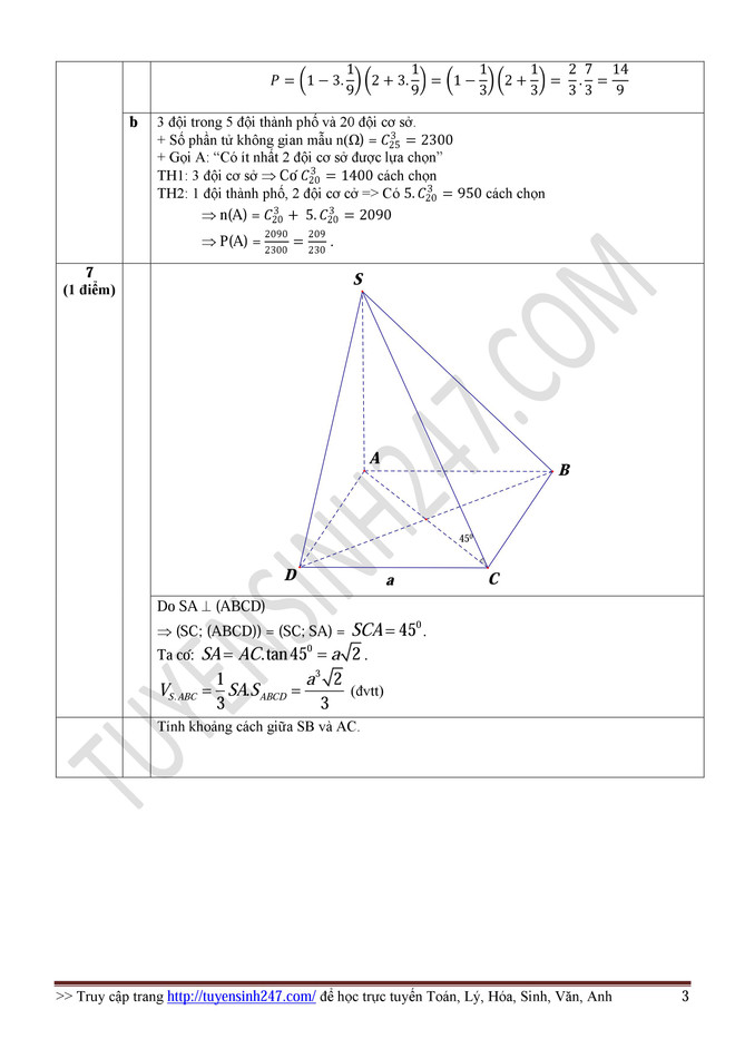 Hướng dẫn giải đề thi môn Toán kỳ thi trung học phổ thông ảnh 4