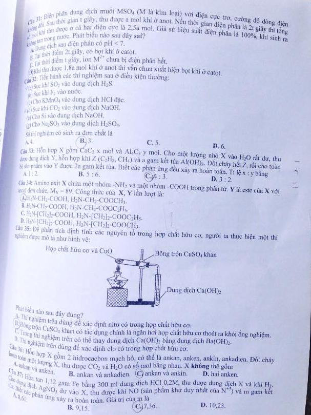 Đề chính thức môn Hóa học kỳ thi trung học phổ thông quốc gia ảnh 3