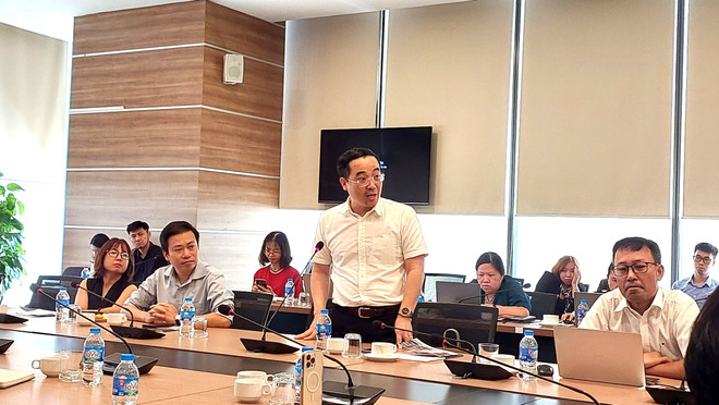 Ông Đinh Tiến Dũng, Phó Cục trưởng Cục Thông tin đối ngoại phát biểu. (Ảnh: Minh Thu/Vietnam+) Sử dụng công nghệ AI để 'truy lùng' website vi phạm bản quyền ảnh 4
