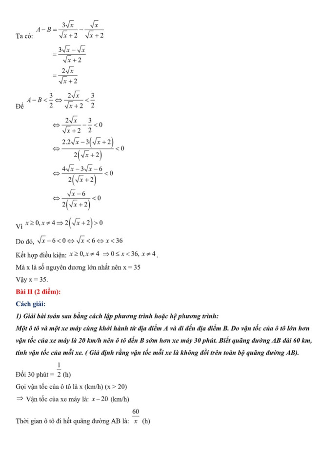 Gợi ý đáp án đề thi môn Toán kỳ thi tuyển sinh vào lớp 10 của Hà Nội ảnh 2