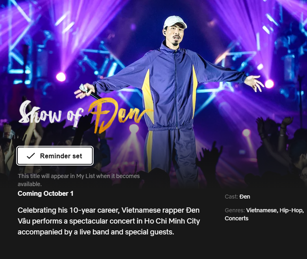 Netflix giới thiệu lịch phát sóng chương trình của Đen. Liveshow kỷ niệm 10 năm hoạt động nghệ thuật của Đen được lên Netflix ảnh 1