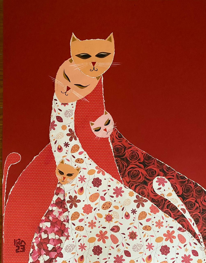 ''Mèo du Xuân'': Gần 100 tác phẩm độc đáo đón năm mới Quý Mão 2023 ảnh 7