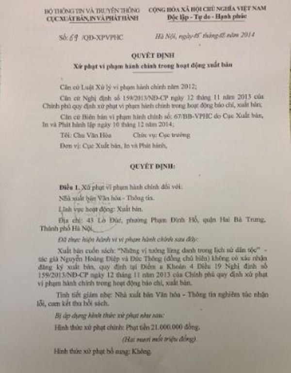 Xử phạt Nhà xuất bản Văn hóa-Thông tin 21 triệu đồng ảnh 2