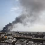 (Tư liệu) Khói bốc lên sau cuộc tấn công bằng tên lửa của Iran nhằm vào căn cứ của Mỹ tại Manama, Bahrain ngày 28/2/2026. (Ảnh: AA/TTXVN phát)