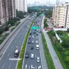 Phương tiện lưu thông trên cao tốc Pháp Vân-Cầu Giẽ. (Ảnh: Hoài Nam/Vietnam+)