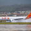 Hãng hàng không Sun Phuquoc Airways đón tàu thân rộng Airbus A330 đầu tiên sau 10 tháng khai thác thương mại. (Ảnh: PV/Vietnam+)