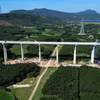 Cầu Kỳ Lộ có chiều dài hơn 1.800m trên tuyến cao tốc Quy Nhơn-Chí Thạnh. (Ảnh: Khánh Hùng/Vietnam+)