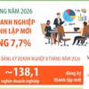 8 tháng của năm 2026: Số doanh nghiệp thành lập mới tăng 7,7%