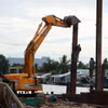 Thi công Dự án cầu Giải Phóng 9, trên địa bàn phường Rạch Giá (An Giang). (Ảnh: Lê Huy Hải/TTXVN)