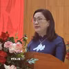 Đồng chí Đinh Thị Mai, Phó Chủ tịch Viện Hàn lâm Khoa học xã hội Việt Nam phát biểu nhận nhiệm vụ. (Ảnh: Thanh Hương/TTXVN)
