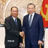 Tổng Bí thư, Chủ tịch nước Tô Lâm tiếp đồng chí Vilay Lakhamphong, Ủy viên Bộ Chính trị, Thường trực Ban Bí thư Trung ương Đảng Nhân dân Cách mạng Lào. (Ảnh: Thống Nhất/TTXVN)