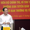 Đồng chí Trịnh Văn Quyết phát biểu tại buổi làm việc. (Ảnh: Văn Đức/TTXVN)