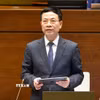 Bộ trưởng Bộ Khoa học và Công nghệ Nguyễn Mạnh Hùng giải trình, làm rõ một số vấn đề đại biểu Quốc hội nêu. (Ảnh: Doãn Tấn/TTXVN)