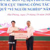 Doanh nghiệp ủng hộ Quỹ "Vì người nghèo" thành phố Hải Phòng năm 2026. Ảnh: Mạnh Minh - TTXVN