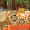 Sản phẩm mây tre tại gian hàng làng nghề thủ công truyền thống tại không gian "Tinh hoa thu Hà Nội". (Ảnh: Khánh Hòa/TTXVN)