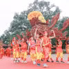 Lễ hội Lam Kinh được bắt đầu với nghi thức rước kiệu truyền thống. (Ảnh: Hoa Mai/TTXVN)