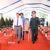 Lễ đón 173 hài cốt liệt sĩ quân tình nguyện và chuyên gia Việt Nam hy sinh tại Campuchia được tổ chức trang nghiêm tại Nghĩa trang Liệt sỹ Vĩnh Hưng-Tân Hưng, tỉnh Tây Ninh. (Ảnh: Bùi Giang/TTXVN)