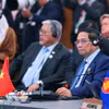 Thủ tướng Phạm Minh Chính dự và phát biểu tại Hội nghị Cấp cao Kinh tế ASEAN - Hội đồng Hợp tác Vùng Vịnh (GCC) - Trung Quốc. (Ảnh: Dương Giang/TTXVN)