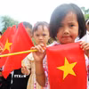 Học sinh lớp 1 dự lễ khai giảng năm học 2025-2026 tại Điểm trường Trung học cơ sở Đức Xuân (xã Hòa An, Cao Bằng). (Ảnh: Chu Hiệu/TTXVN)