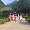 Học sinh Điểm trường Trung học Cơ sở Đức Xuân (xã Hòa An, Cao Bằng). (Ảnh: Chu Hiệu/TTXVN)