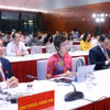 Các đại biểu tham dự buổi họp báo. (Ảnh: Phạm Kiên/TTXVN)