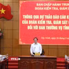 Đại tướng Nguyễn Trọng Nghĩa, Ủy viên Bộ Chính trị, Bí thư Trung ương Đảng, Chủ nhiệm Tổng cục Chính trị Quân đội nhân dân Việt Nam, Trưởng đoàn kiểm tra, giám sát số 19 của Bộ Chính trị phát biểu tại buổi làm việc với Ban Thường vụ Tỉnh ủy Tây Ninh. (Ảnh: Bùi Giang/TTXVN)