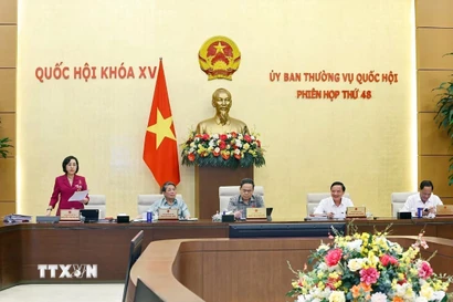 Phó Chủ tịch Quốc hội Nguyễn Thị Thanh phát biểu. (Ảnh: Doãn Tấn/TTXVN) 