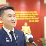 Đồng chí Thongly Sisoulith, Ủy viên Trung ương Đảng, Bí thư Trung ương Đoàn Thanh niên NDCM Lào, đánh giá cao sự thành công của Việt Nam và bày tỏ mong muốn tăng cường hợp tác sâu rộng hơn nữa với thanh niên Việt Nam trong các lĩnh vực khoa học, kỹ thuật và trao đổi văn hóa. (Ảnh: Xuân Tú/TTXVN)