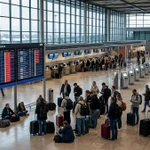 Hành khách tại sân bay Berlin-Brandenburg. (Ảnh: thetraveler)