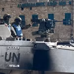 Đoàn xe của Lực lượng Lâm thời của Liên hợp quốc tại Liban (UNIFIL) được triển khai tại Sidon, Liban. (Ảnh: THX/TTXVN)