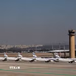 Sân bay quốc tế Ben Gurion ở gần Tel Aviv, Israel. (Ảnh: THX/TTXVN)
