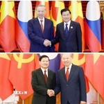 Bài viết trên báo Công an Lào. (Ảnh: Xuân Tú/TTXVN)