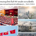 Bài viết "Đại hội Đảng XIV: Niềm tin và khát vọng phát triển" trên tờ Pasaxon. (Ảnh: Xuân Tú/TTXVN)