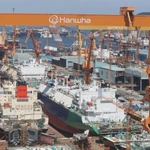 Cơ sở Geoje của công ty đóng tàu Hanwha Ocean. (Ảnh: Yonhap)