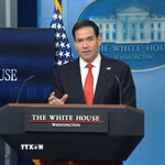 Ngoại trưởng Mỹ Marco Rubio phát biểu tại cuộc họp báo ở Nhà Trắng, Washington, D.C. (Ảnh: THX/TTXVN phát)