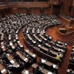 Quang cảnh phiên họp Quốc hội Nhật Bản tại thủ đô Tokyo. (Ảnh: Kyodo/TTXVN phát)