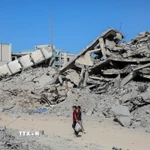 Quang cảnh tại thành phố Gaza ngày 19/10/2025. (Ảnh: THX/TTXVN)