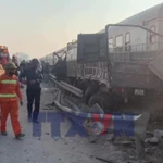 Hải Phòng: Ôtô tải va chạm với tàu hỏa ở khu vực lối đi tự mở