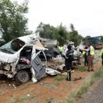 Hiện trường vụ tai nạn. (Ảnh: AP)