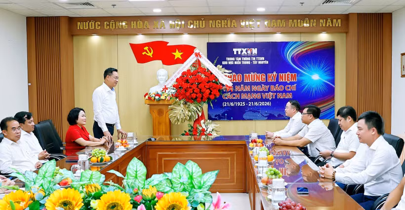 Quang cảnh buổi làm việc. (Ảnh: Quốc Dũng/TTXVN)