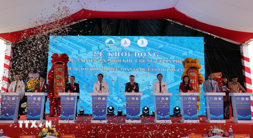 Lễ khởi động dự án nhà ở xã hội khu dân cư An Phú tại phường Quảng Phú, thành phố Đà Nẵng. (Ảnh: Trần Tĩnh/TTXVN)