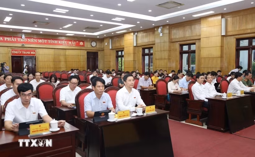 Các đại biểu dự Kỳ họp thứ hai, HĐND tỉnh Thanh Hóa khóa XIX, nhiệm kỳ 2026-2031. (Ảnh: TTXVN phát)