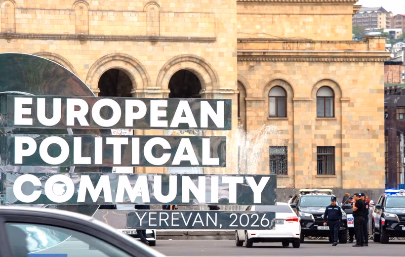 An ninh được thắt chặt trước thềm Hội nghị thượng đỉnh Armenia-EU và Hội nghị thượng đỉnh Cộng đồng Chính trị châu Âu (EPC) tại Yerevan, Armenia, ngày 3/5/2026. (Ảnh: THX/TTXVN)