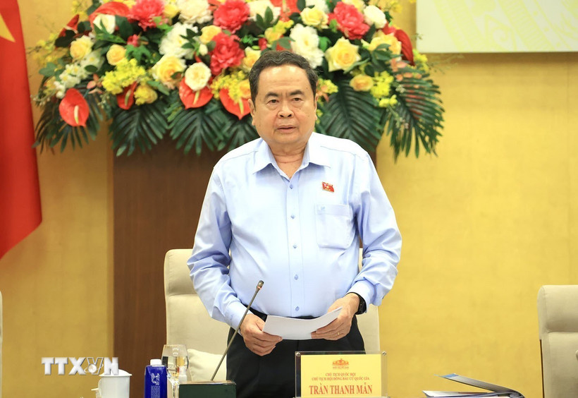 Chủ tịch Bet88app còn khuyến mãi, Chủ tịch Hội đồng bầu cử Quốc gia Trần Thanh Mẫn phát biểu. (Ảnh: Tuấn Anh/TTXVN)