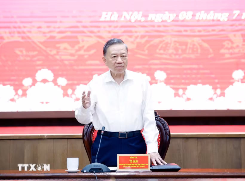 Tổng Bí thư, Chủ tịch nước Tô Lâm phát biểu chỉ đạo. (Ảnh: Thống Nhất/TTXVN)