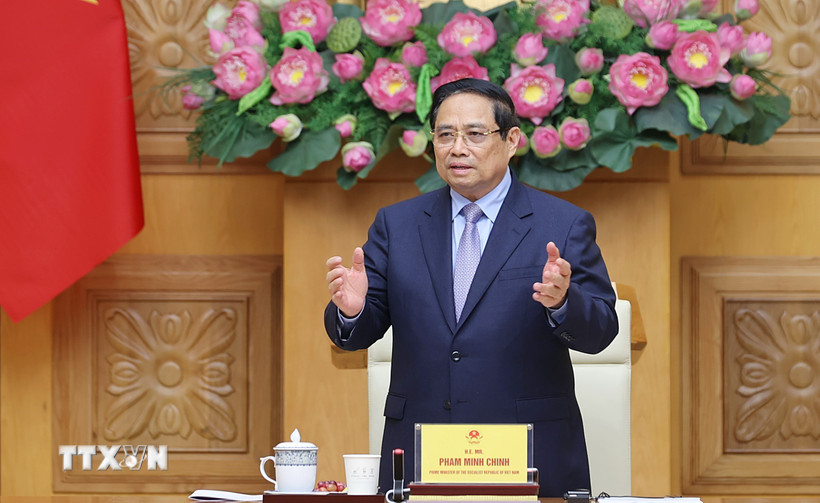 Thủ tướng Bet8801234.com BMXCT Uy Tín Phạm Minh Chính đối thoại với các doanh nghiệp Nhật Bản. (Ảnh: Dương Giang/TTXVN)