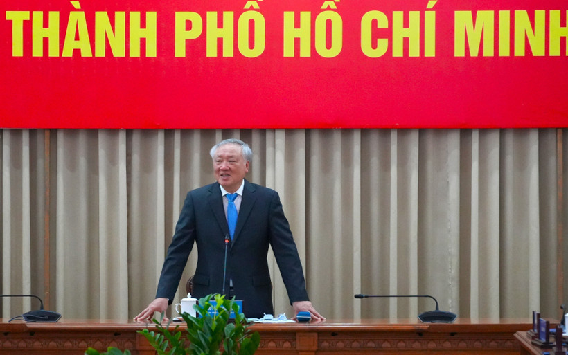 Phó Thủ tướng Thường trực Nguyễn Hòa Bình phát biểu tại buổi làm việc. (Ảnh: Trung Tuyến/TTXVN)