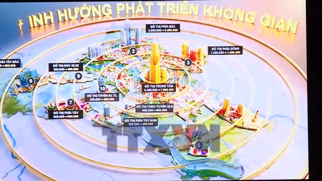 Hà Nội thông qua quy hoạch 100 năm, lấy sông Hồng làm trung tâm. (Ảnh: TTXVN)