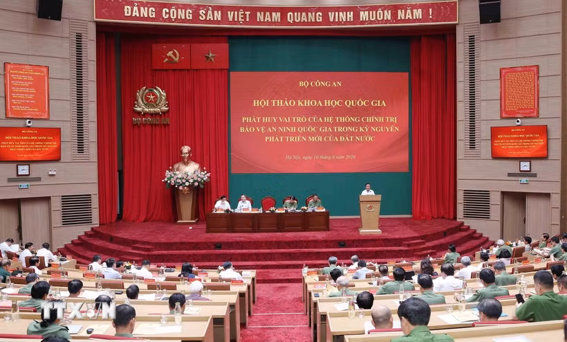 Hội thảo khoa học quốc gia: Phát huy vai trò của hệ thống chính trị bảo vệ an ninh quốc gia trong kỷ nguyên phát triển mới của đất nước. (Ảnh: Phương Hoa/TTXVN)